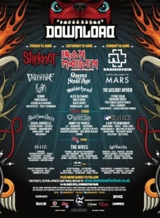 Download Festival 2013 Cartel