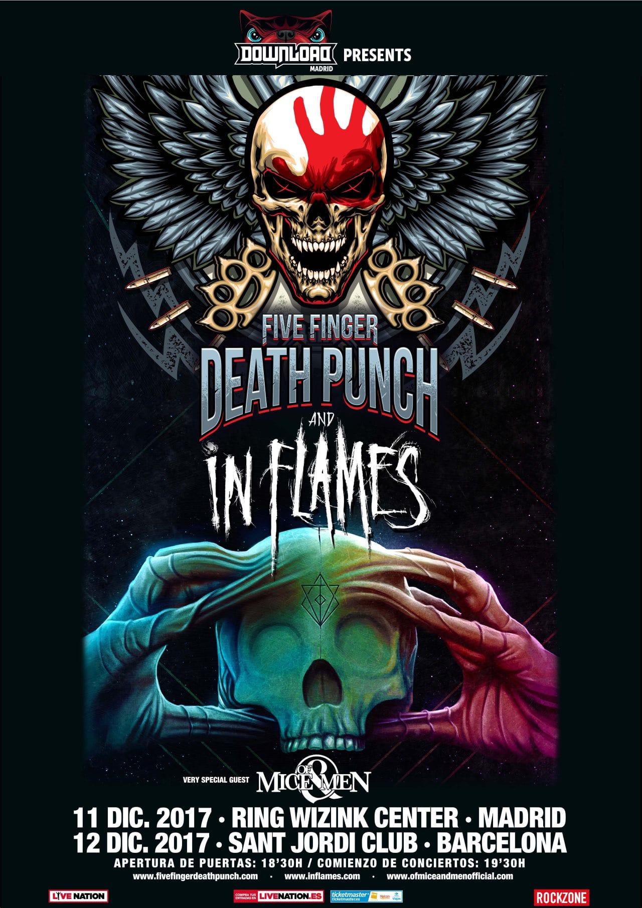 In Flames + Five Finger Death Punch + Of Mice And Men